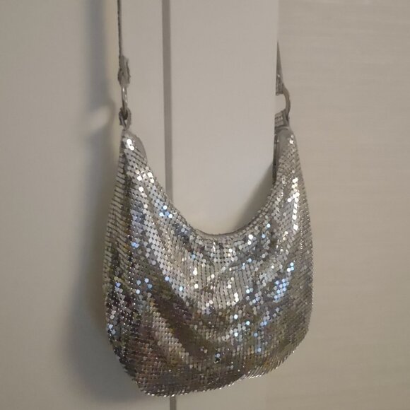 Vintage Silver Metal Mesh Handbag Evening Party Glitzy - Picture 2 of 13